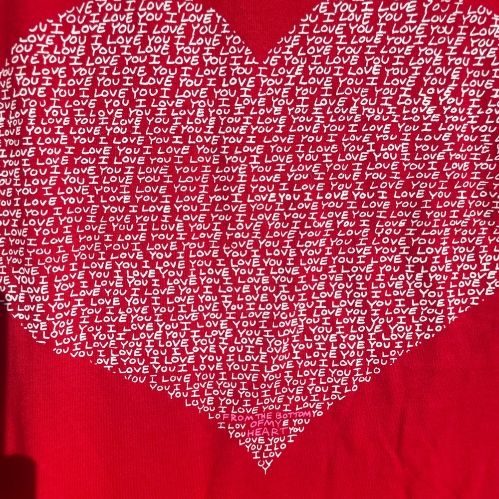 Vintage single stitch brand new I love you heart shaped made in usa tee shirt